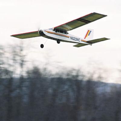 a plane flying in the air