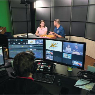 Gwen and Kyle Jaracz engaged with one another and the students to encourage focus and learning. 