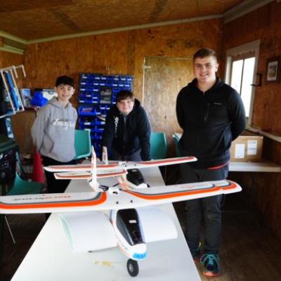 RC aircraft sitting on table
