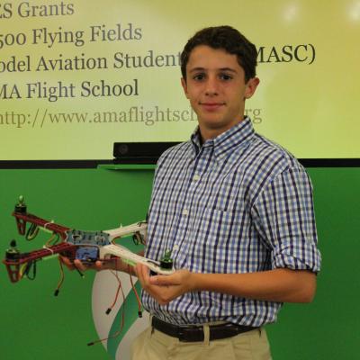 Freshman at The Potomac School in Mclean plans to integrate drones with his robotics club. 