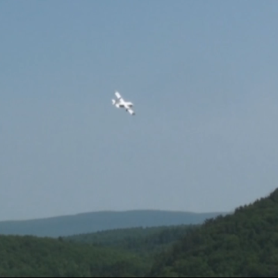 Video screen shot of flight before drop, courtesy of student Konrad Kaczmarczyk