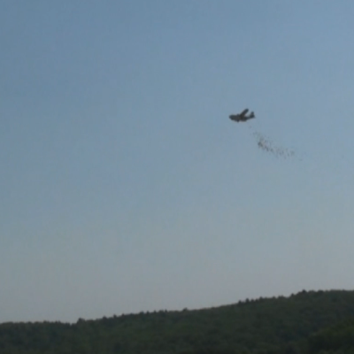 Video screen shot of 400+ egg drop, courtesy of student Konrad Kaczmarczyk