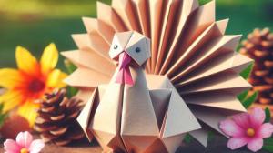 an origami shaped turkey