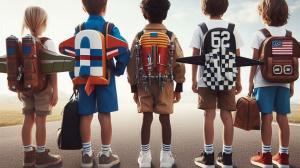 a group of kids staring down a runway