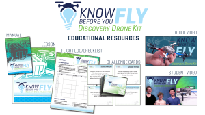 Educational drone kit resources with manuals and videos.