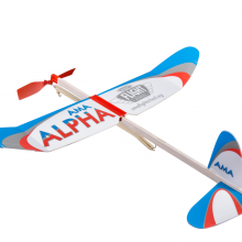 AMA Alpha rubber powered balsa wood model aircraft