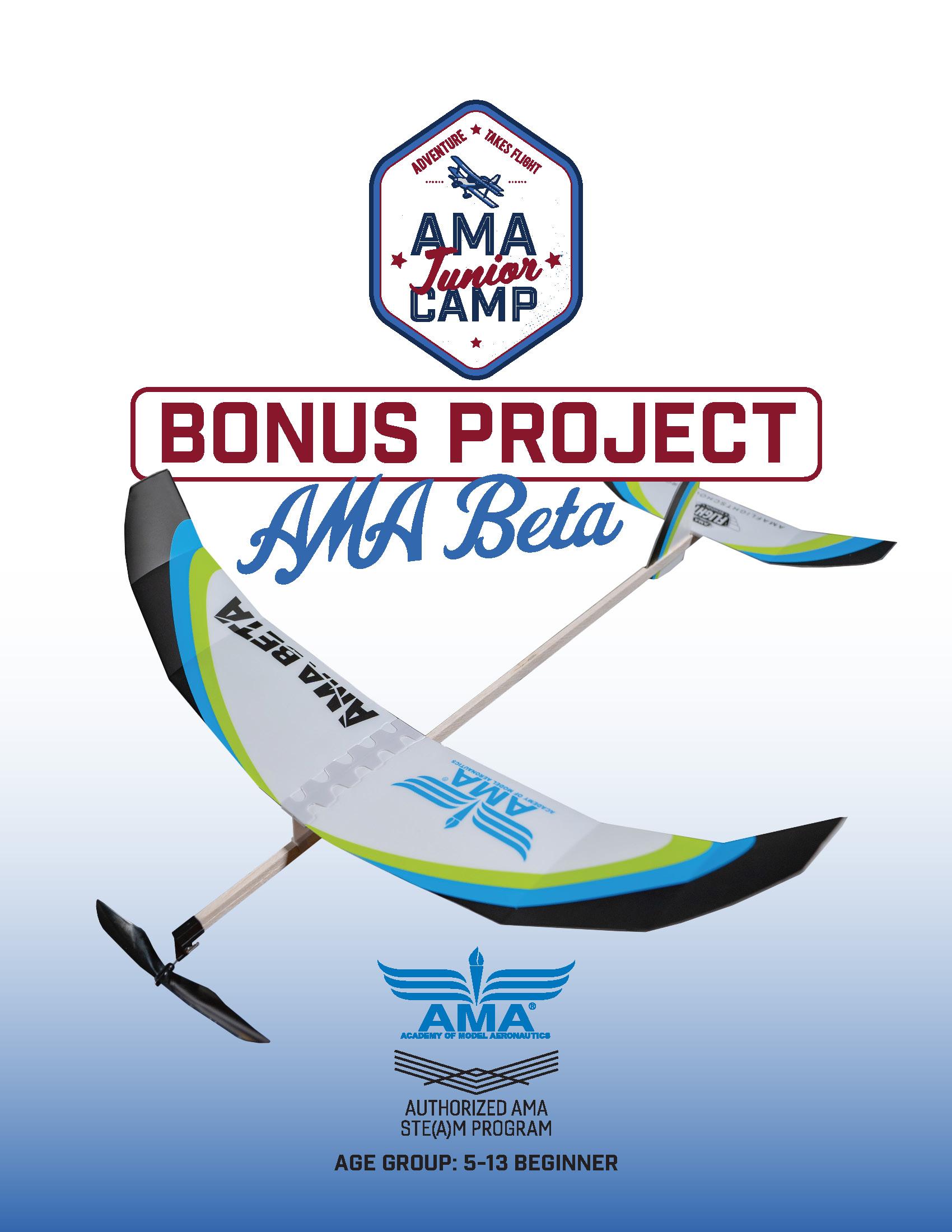 Image of AMA BETA free flight aircraft on the cover of the instruction booklet