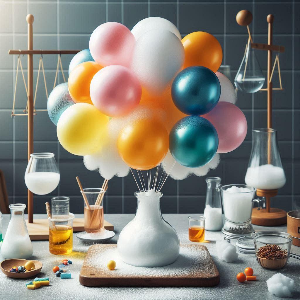 a visual of air, fluid, and density, water bottle and balloon experiment