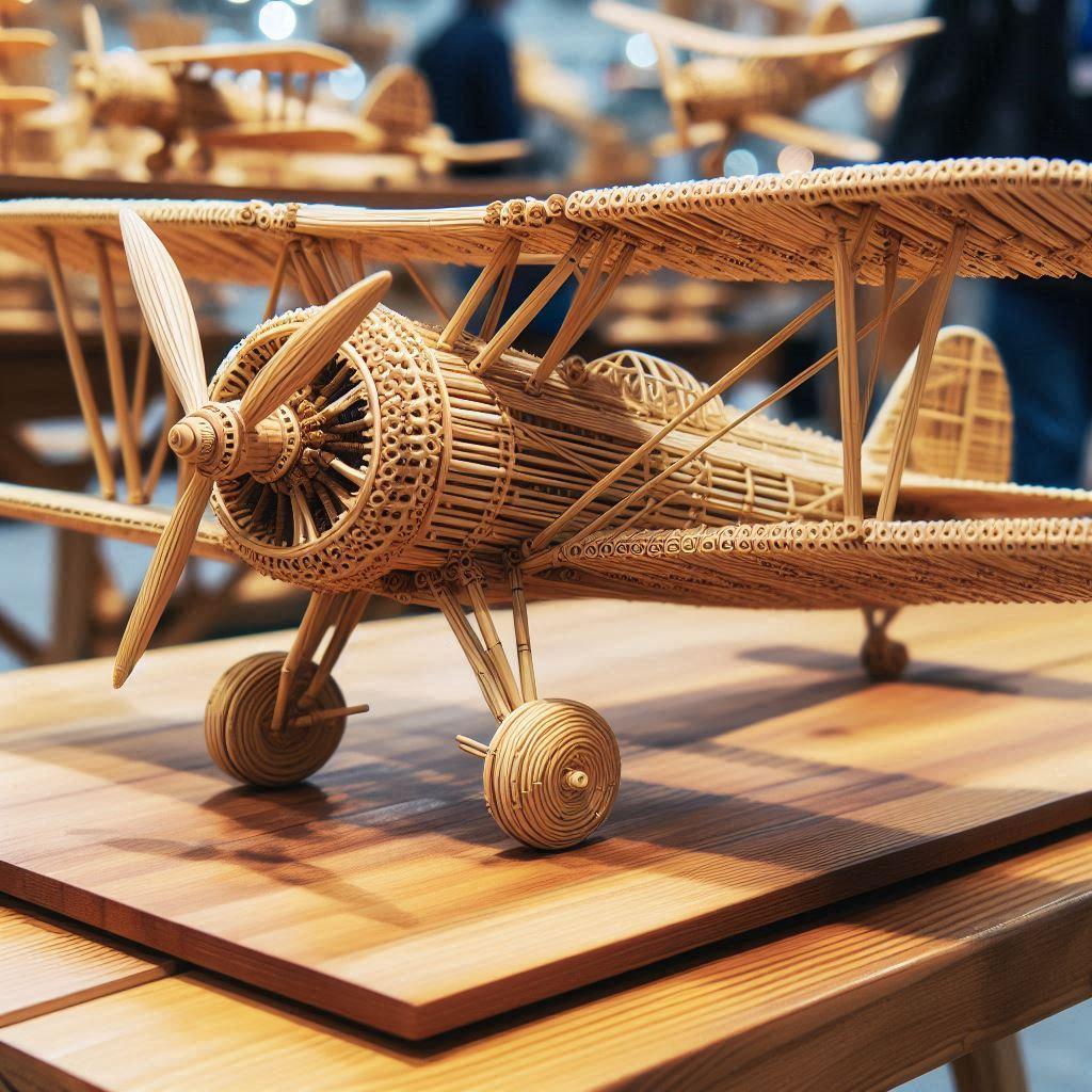 a plane made from bamboo skewers