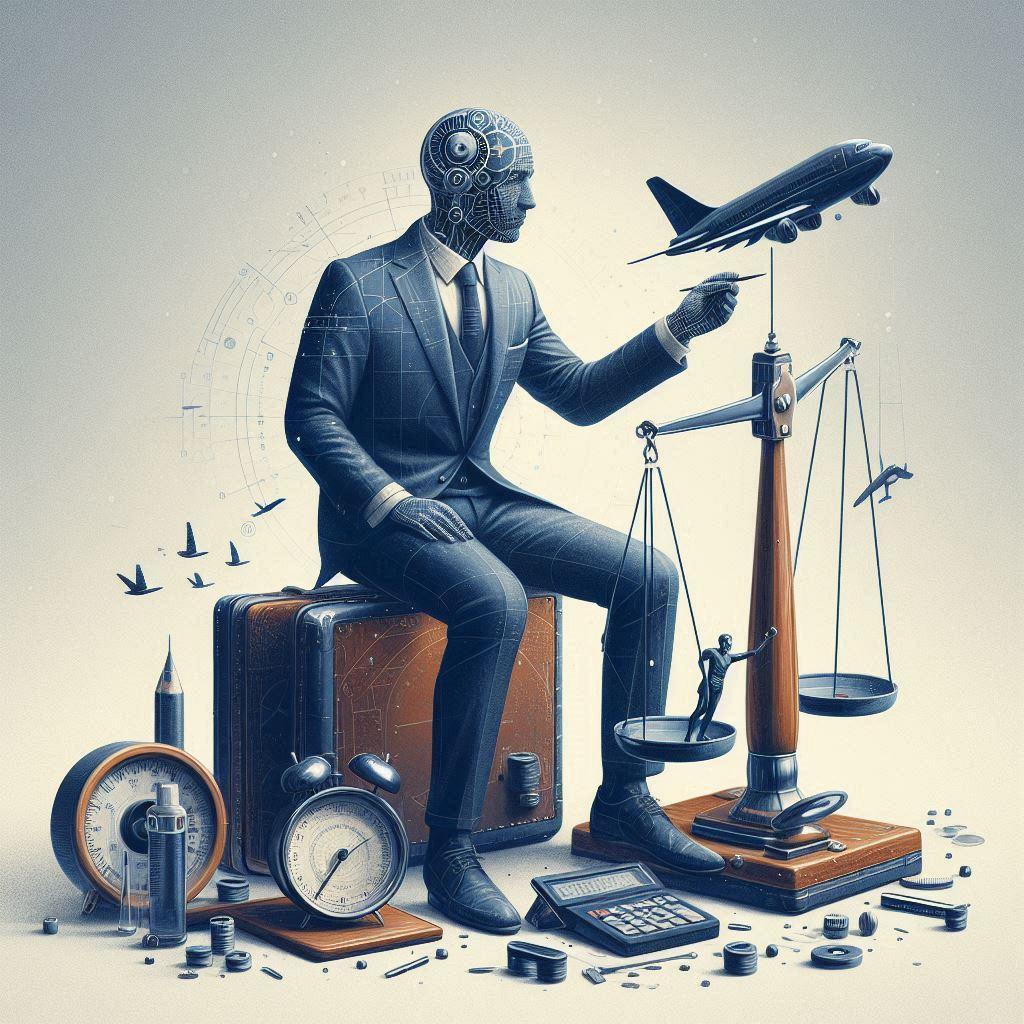 a person standing in front of a plane