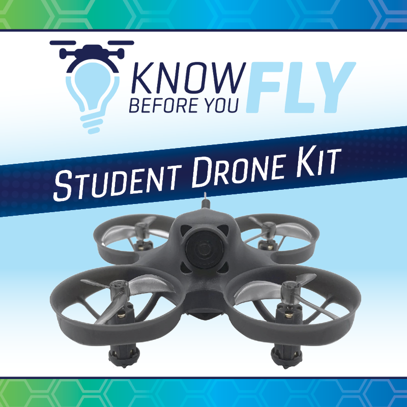 Student drone kit with circular propeller guards.