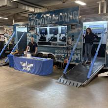 AMA employees at Simulation Trailer at Celebrate Science Indiana Event